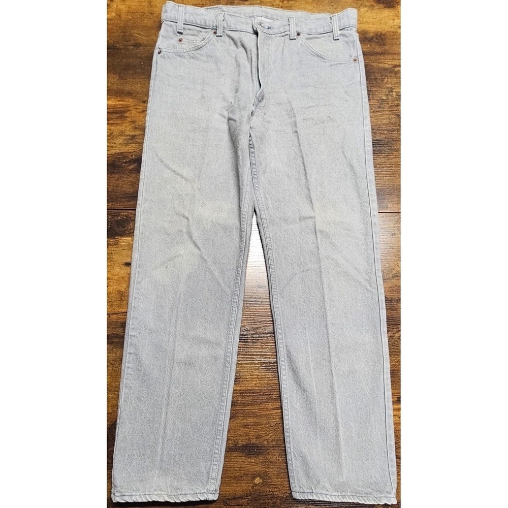 VTG Levis 505 Gray Denim Casual Jeans Mens 37x31 USA Black Label 40505-0257